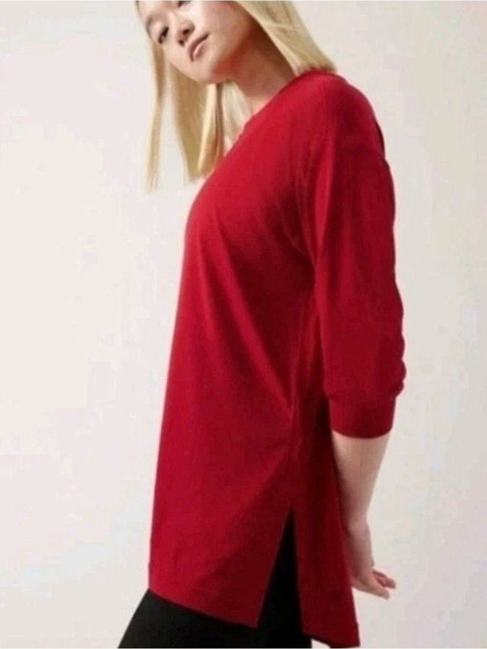 Athleta Inspire Top Red Relaxed Slouchy Fit